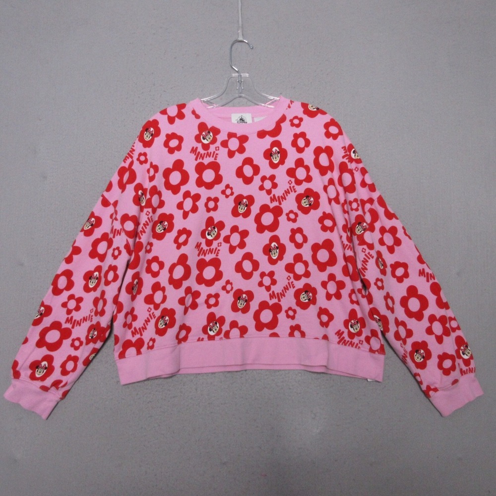 Disney Parks Minnie Mouse Collection Women Large Pink Red Flower Comfort Relaxed - Picture 1 of 11